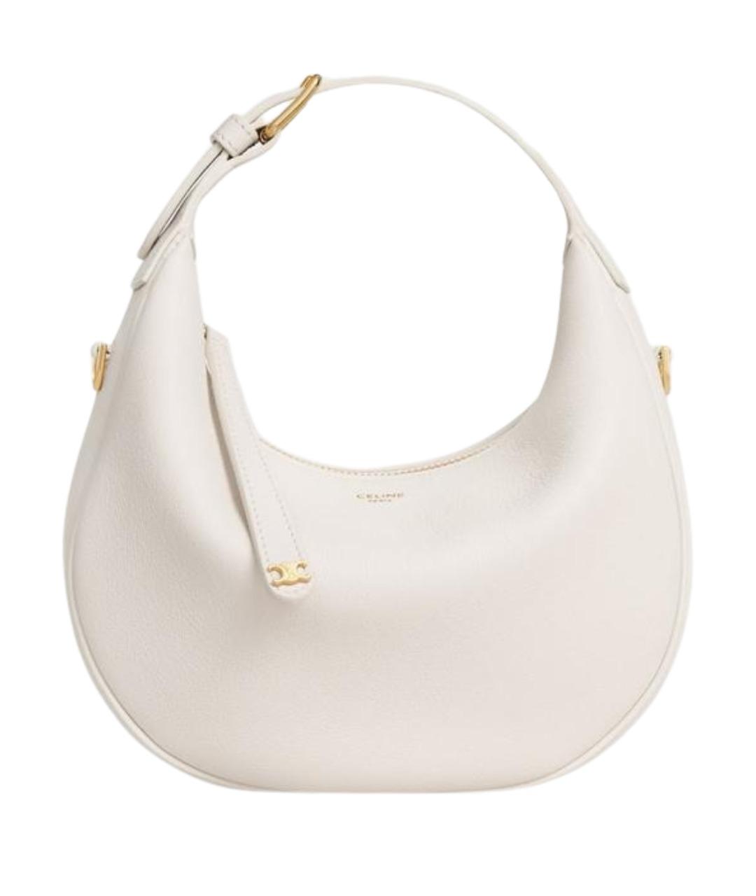 CELINE Белая кожаная сумка с короткими ручками, фото 1