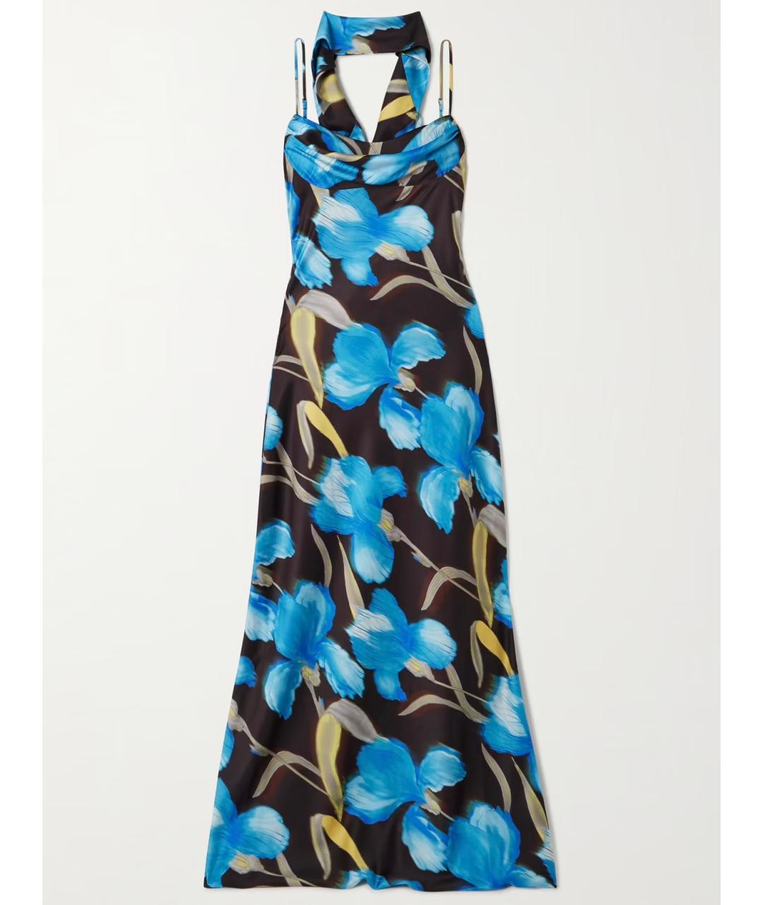 REBECCA VALLANCE Голубое полиэстеровое коктейльное платье, фото 4