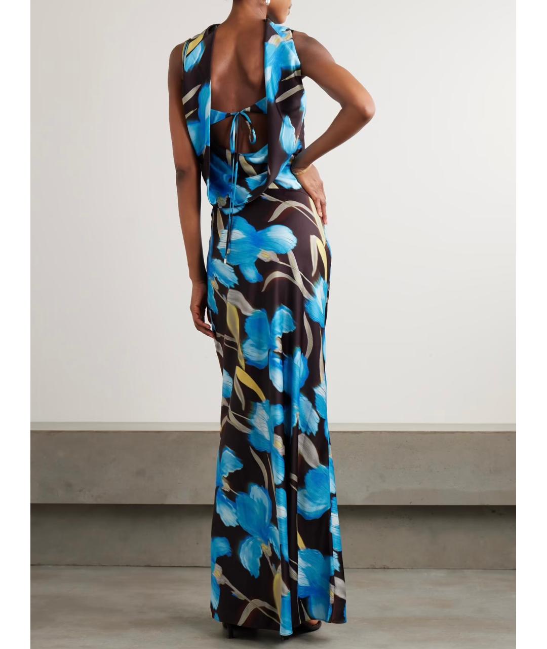 REBECCA VALLANCE Голубое полиэстеровое коктейльное платье, фото 3