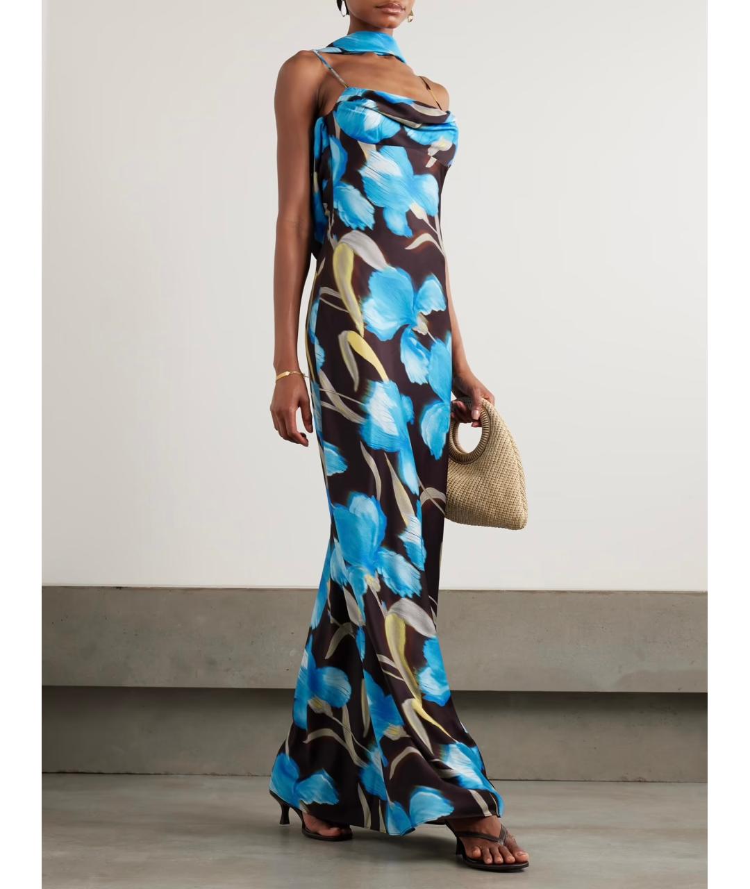 REBECCA VALLANCE Голубое полиэстеровое коктейльное платье, фото 2