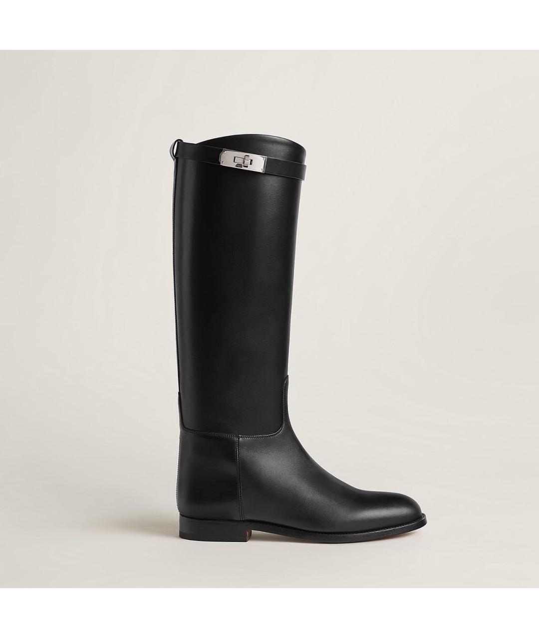 HERMES Черные кожаные сапоги, фото 5