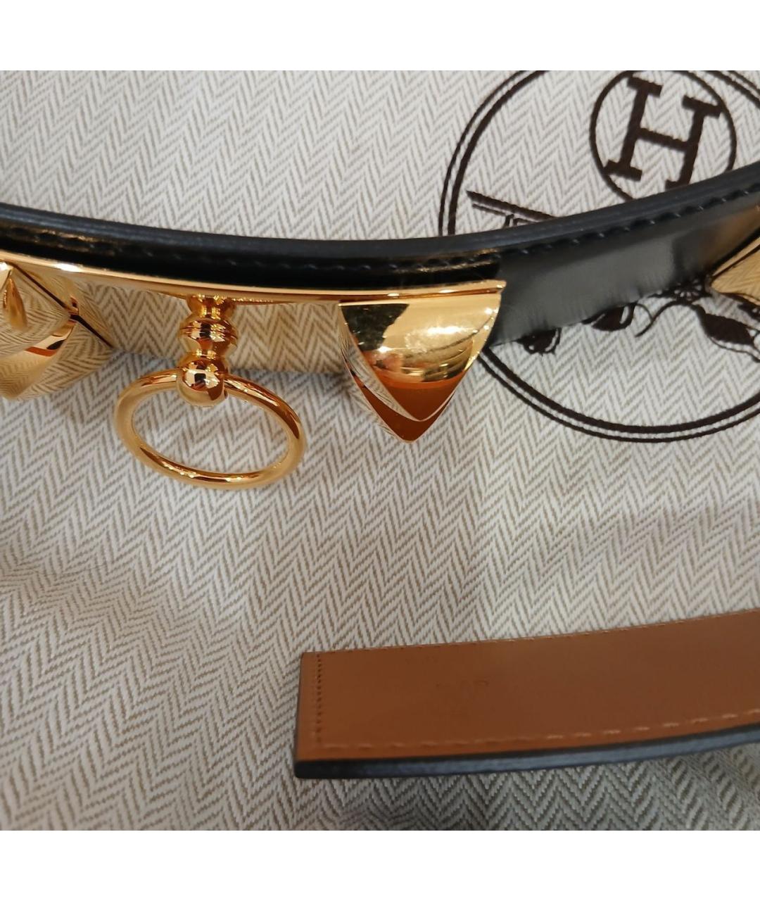 HERMES Черный кожаный ремень, фото 4