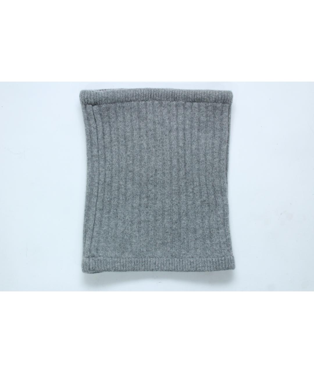 DOLCE&GABBANA Серый шерстяной шарф, фото 5