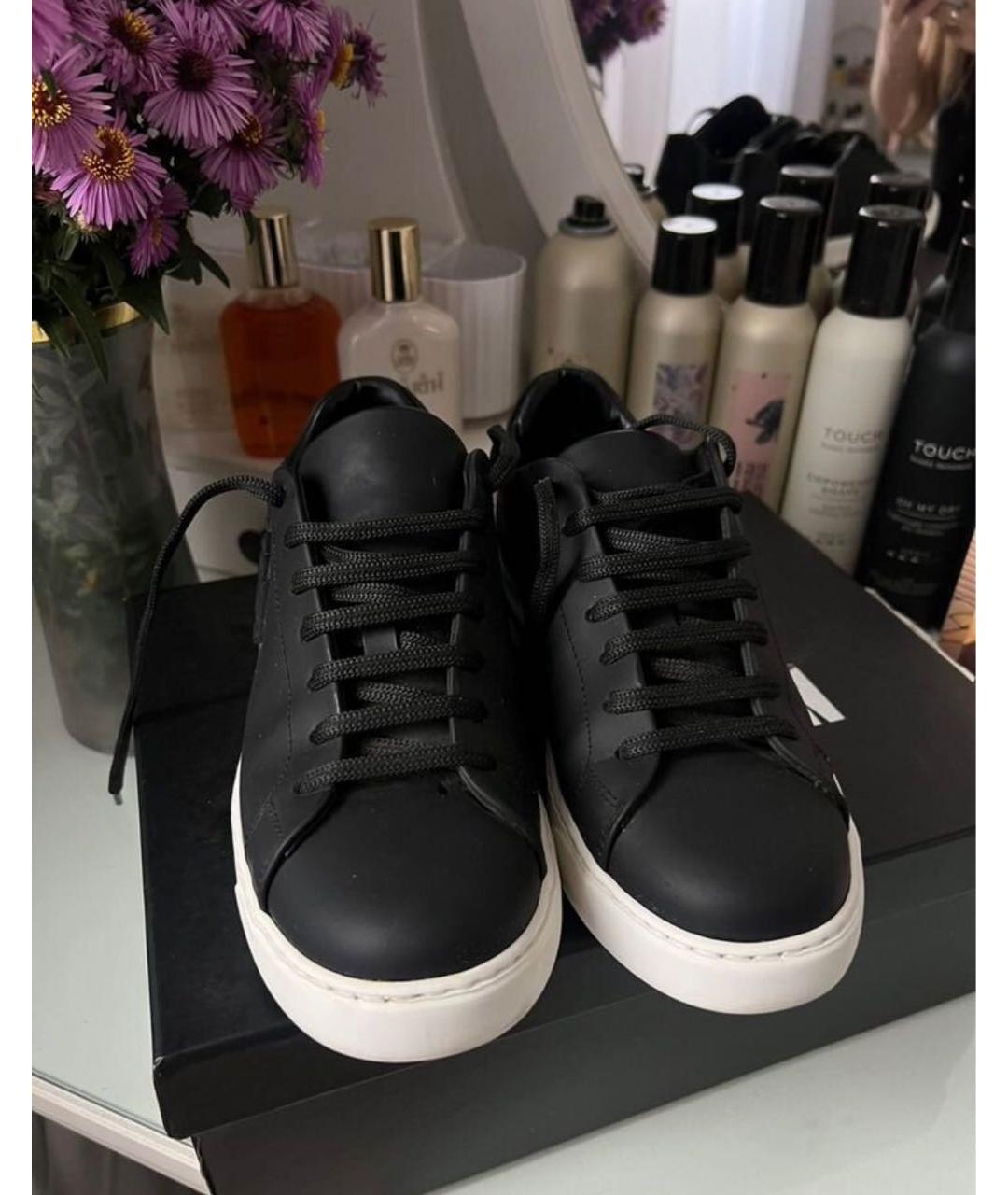 PHILIPP PLEIN Черные кожаные кроссовки, фото 3