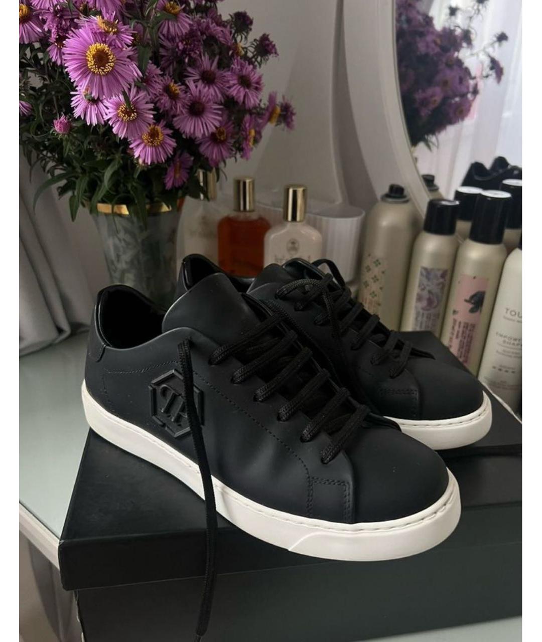 PHILIPP PLEIN Черные кожаные кроссовки, фото 7