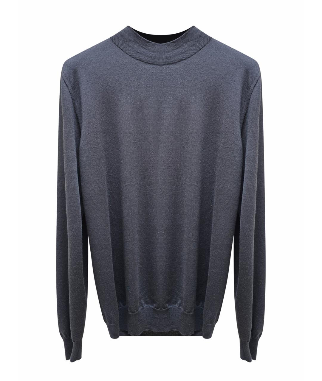 KITON Темно-синий шерстяной джемпер / свитер, фото 1
