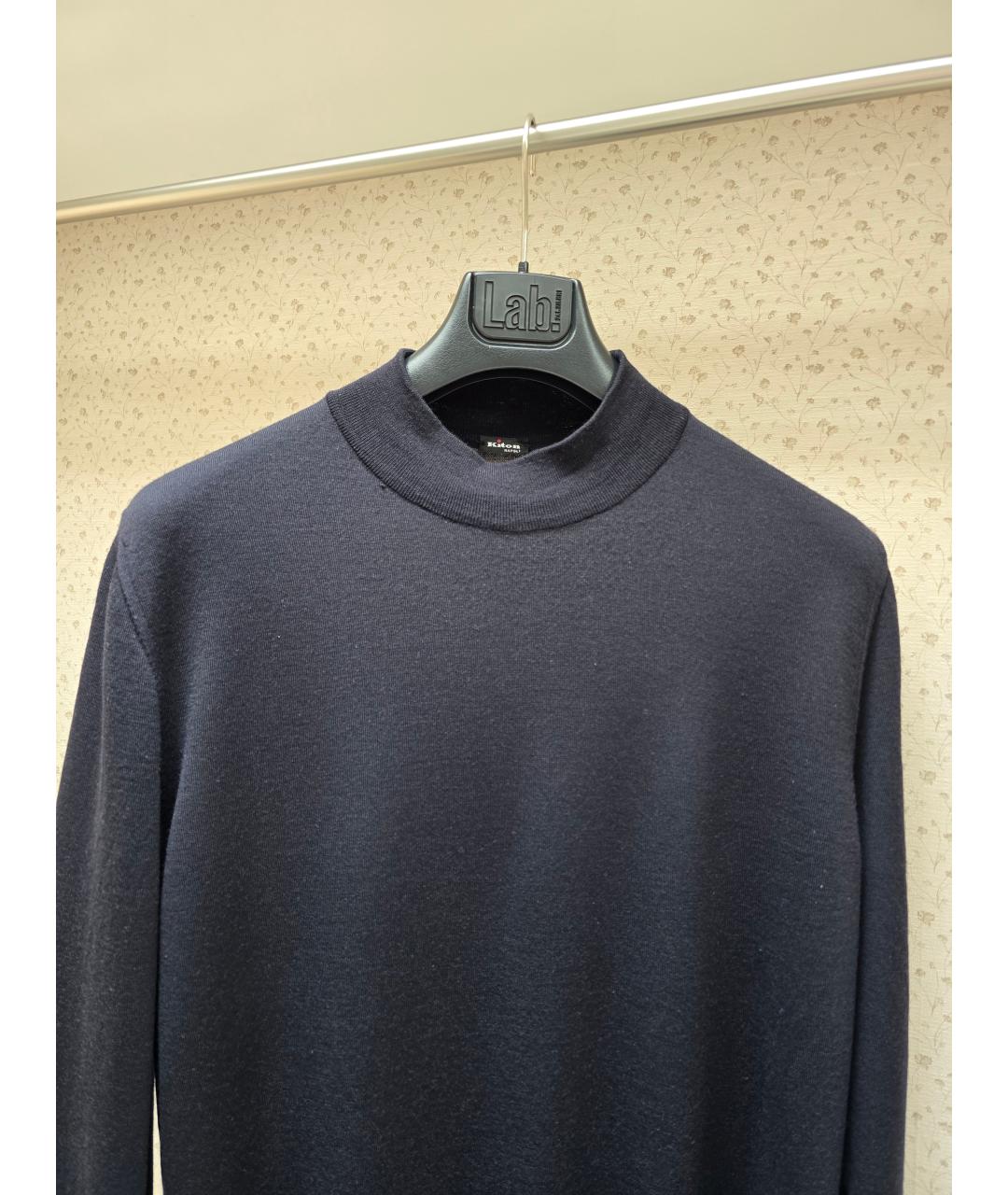 KITON Темно-синий шерстяной джемпер / свитер, фото 3