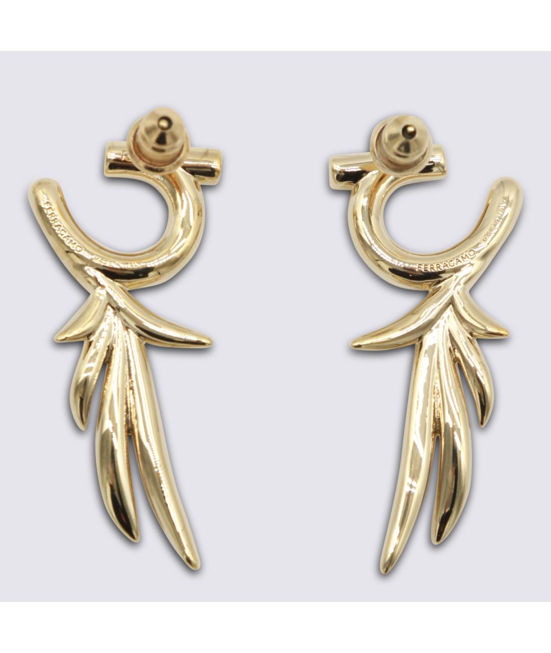 FERRAGAMO Золотые латунные серьги, фото 2