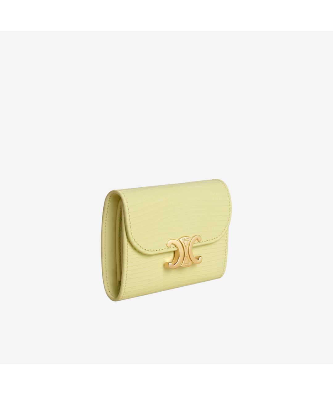 CELINE Желтый кожаный кошелек, фото 2