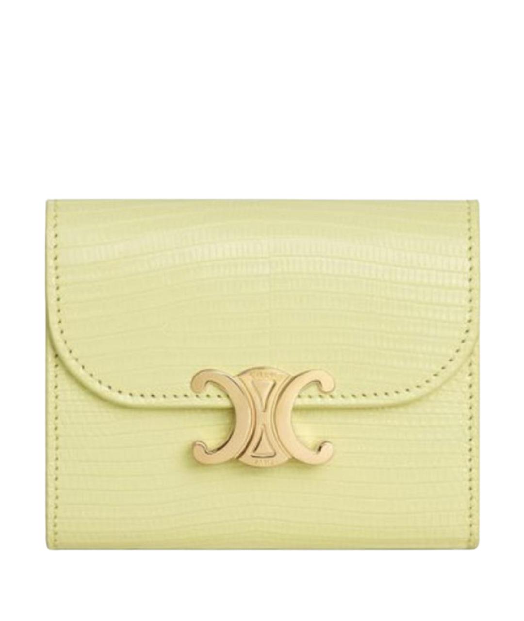 CELINE Желтый кожаный кошелек, фото 1