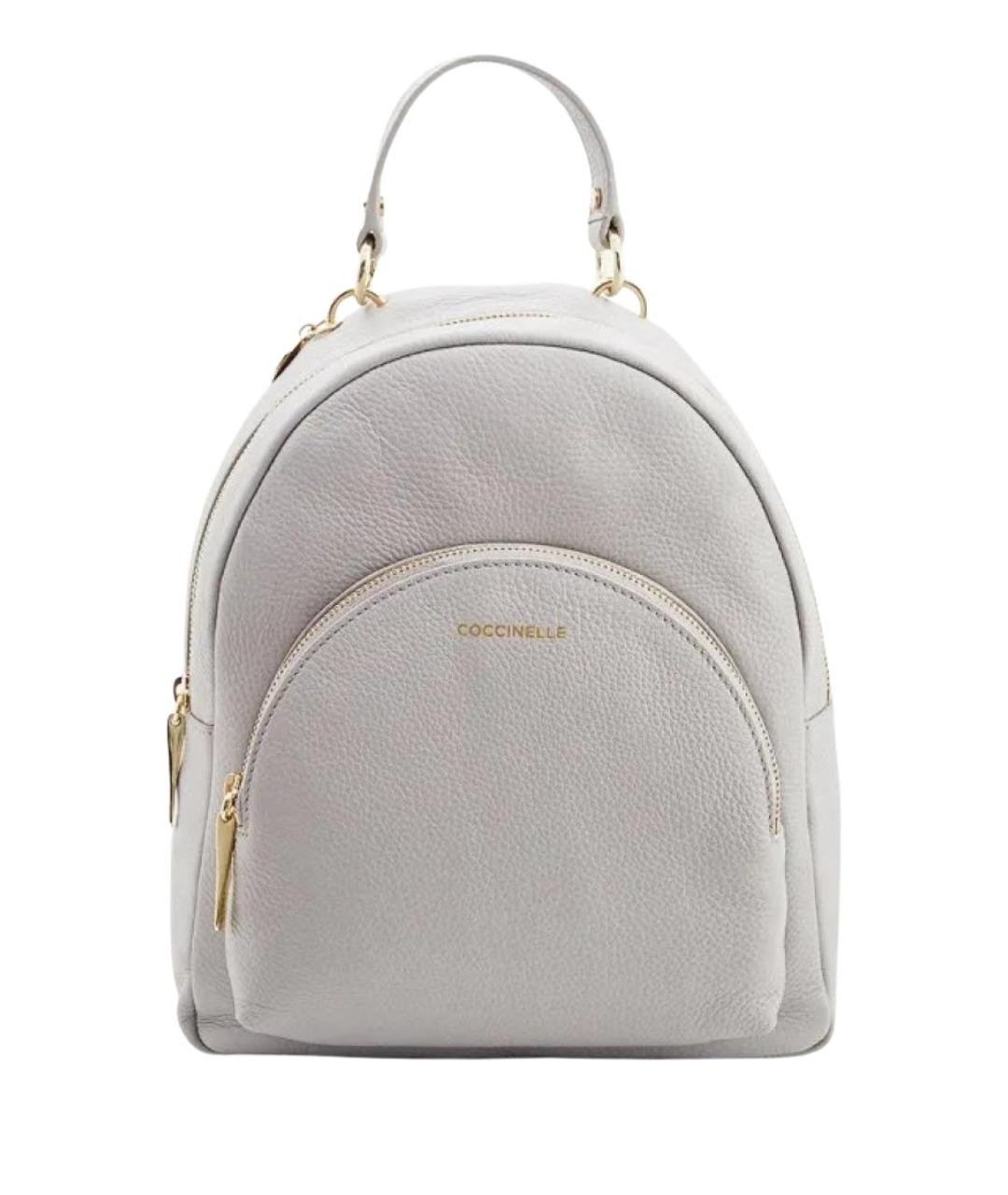 COCCINELLE Серый кожаный рюкзак, фото 1