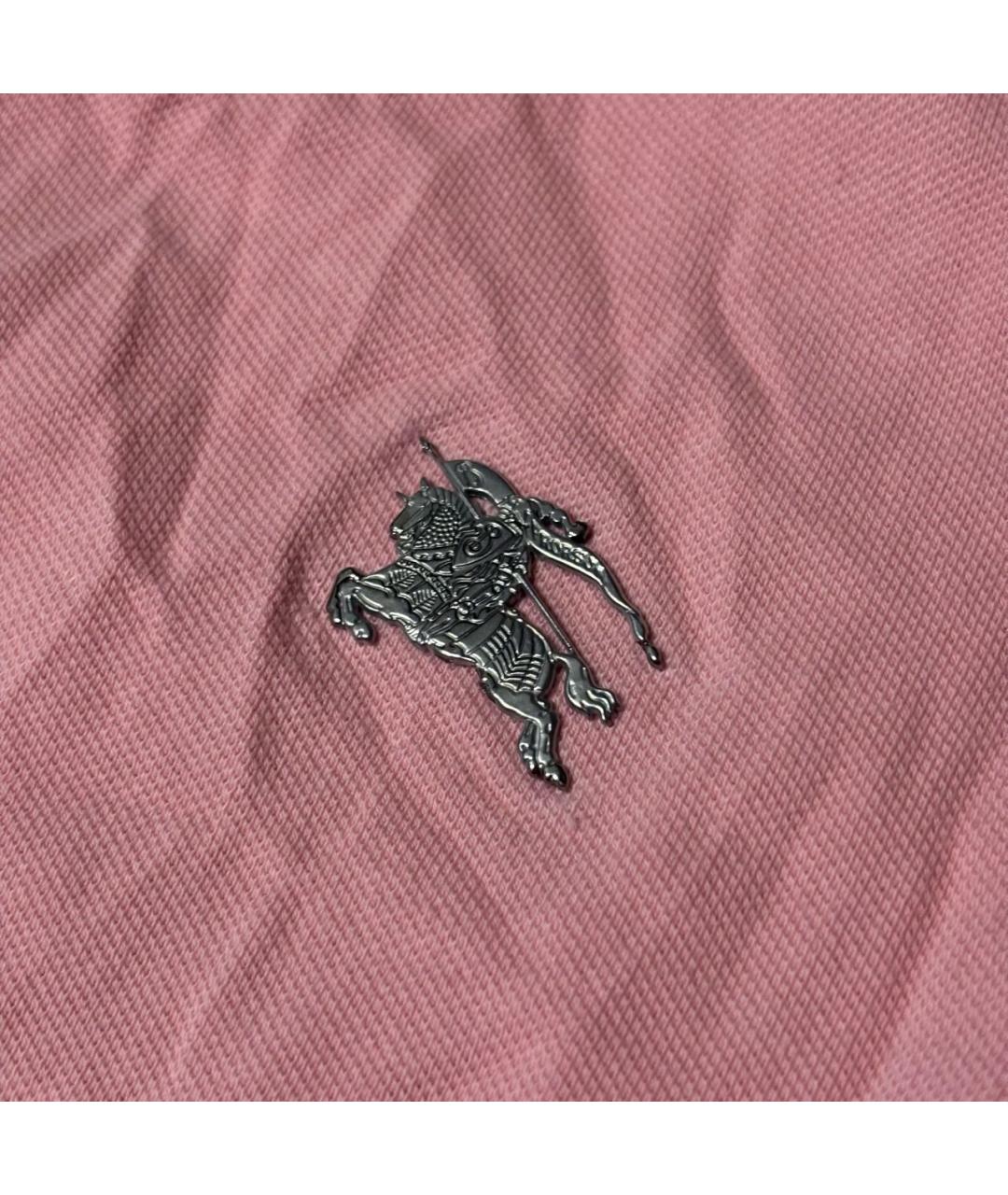 BURBERRY Розовая хлопковая футболка, фото 4