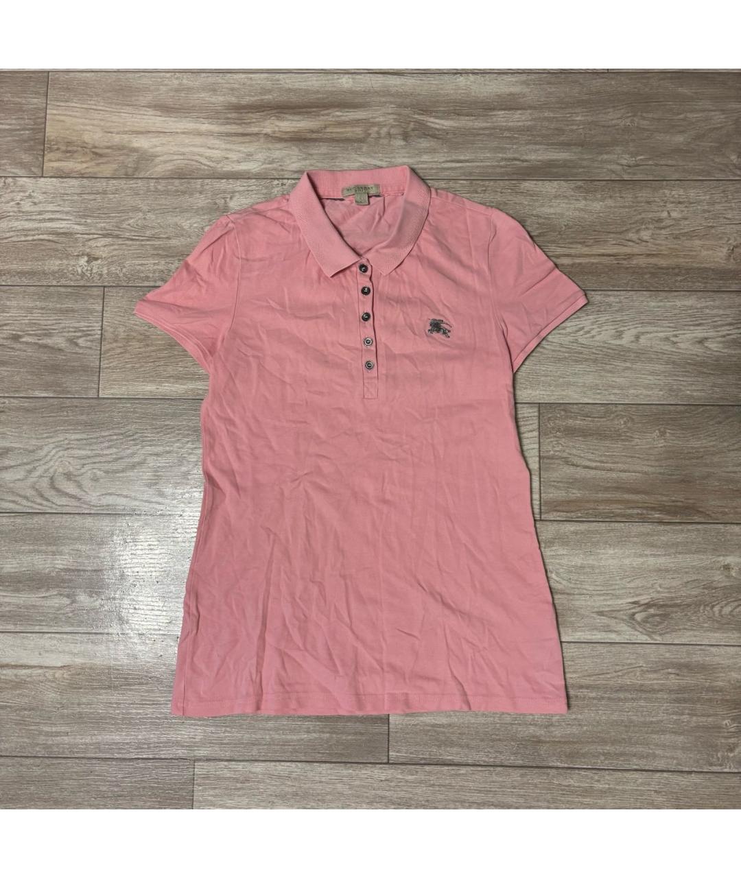 BURBERRY Розовая хлопковая футболка, фото 9