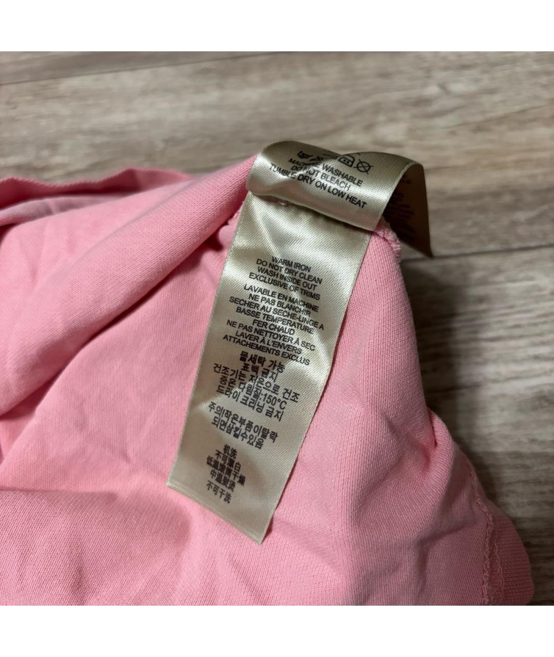 BURBERRY Розовая хлопковая футболка, фото 7