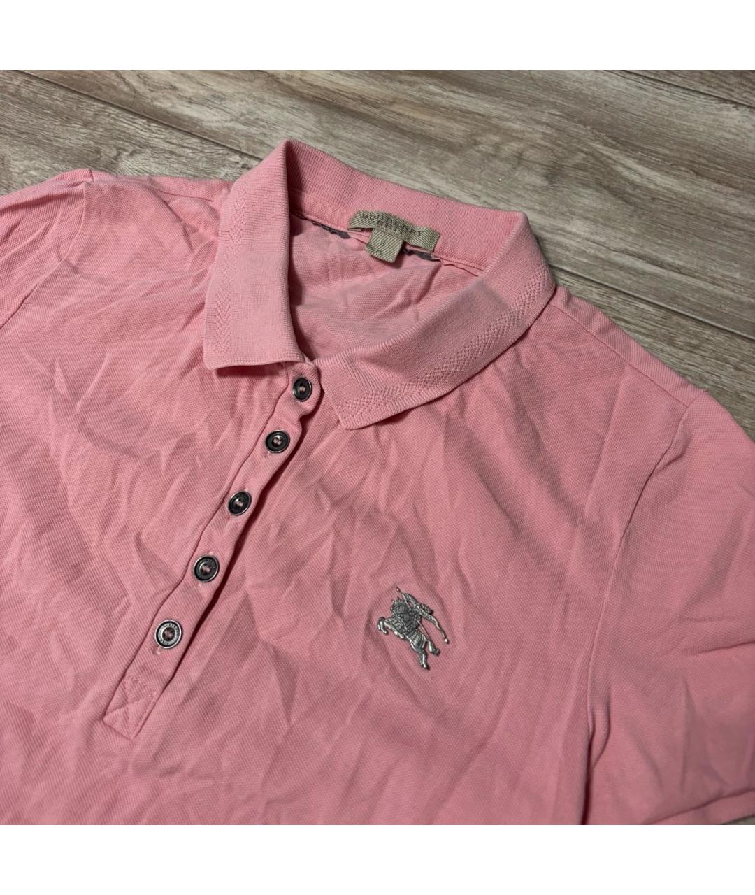 BURBERRY Розовая хлопковая футболка, фото 2