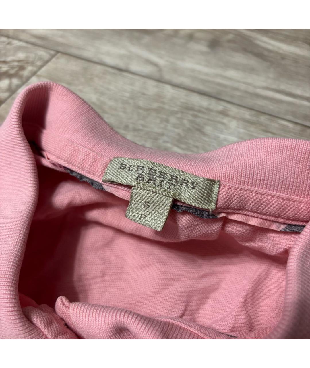 BURBERRY Розовая хлопковая футболка, фото 3