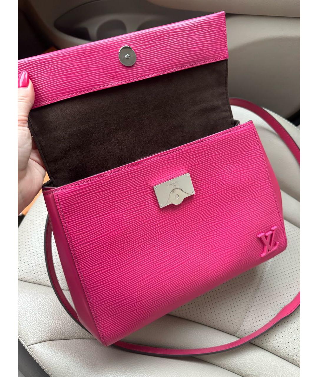 LOUIS VUITTON Розовая кожаная сумка через плечо, фото 3