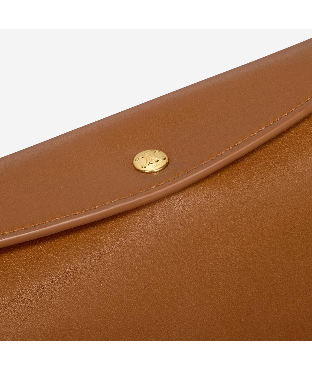 CELINE Коричневая кожаная сумка через плечо, фото 4
