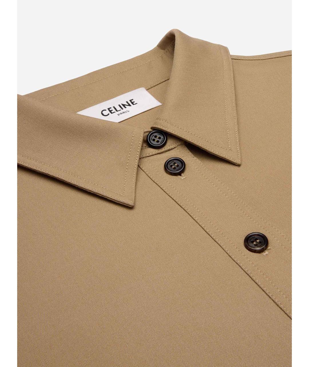 CELINE Бежевое шерстяное повседневное платье, фото 3
