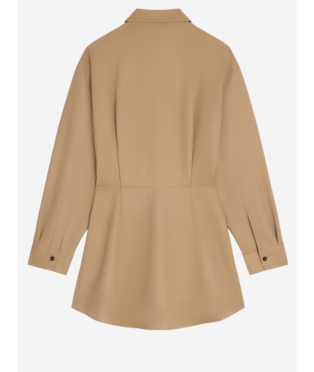 CELINE Бежевое шерстяное повседневное платье, фото 2