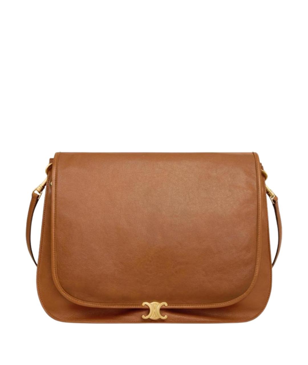 CELINE Коричневая кожаная сумка через плечо, фото 1