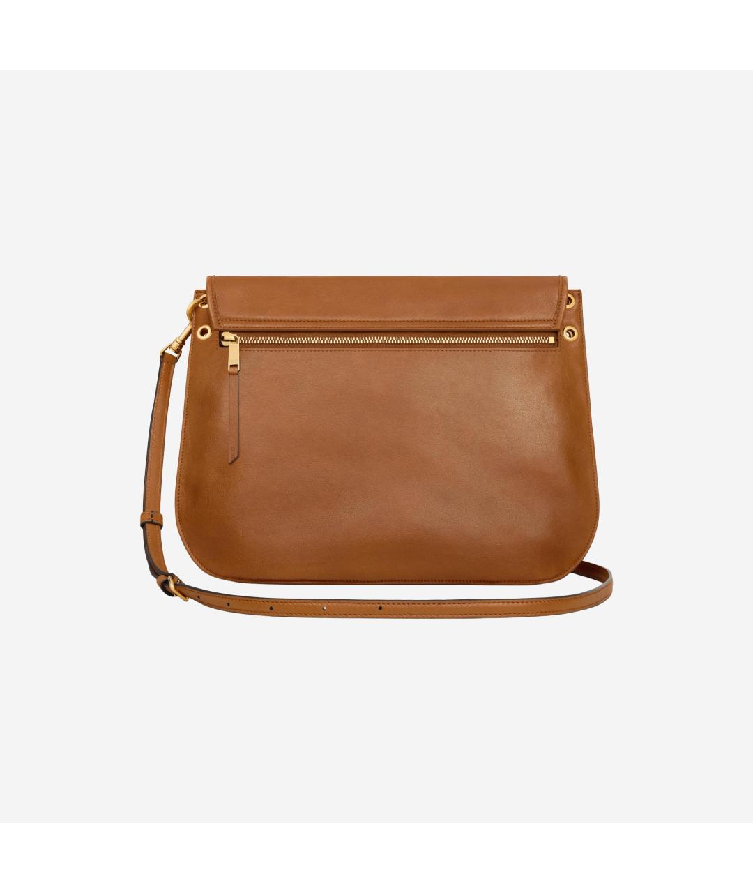 CELINE Коричневая кожаная сумка через плечо, фото 3