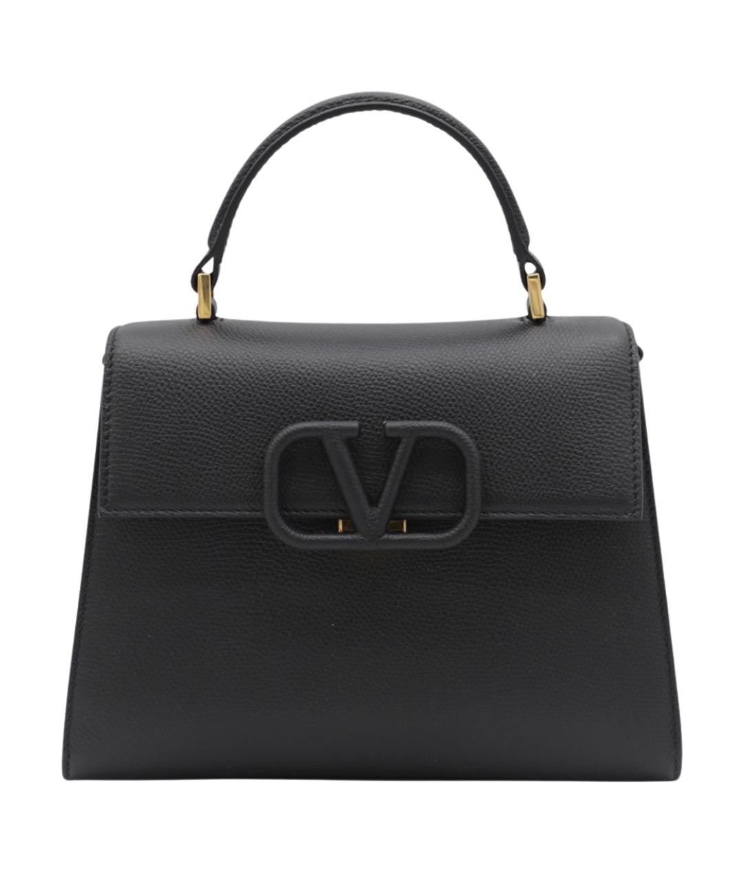 VALENTINO Черная кожаная сумка тоут, фото 1