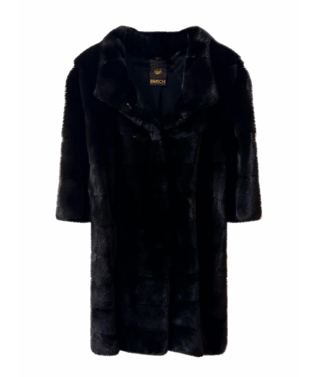 BRASCHI Черная меховая шуба, фото 1