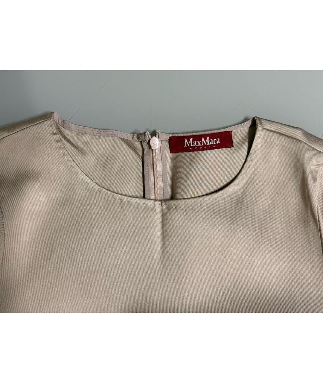 MAX MARA STUDIO Бежевая вискозная блузы, фото 3