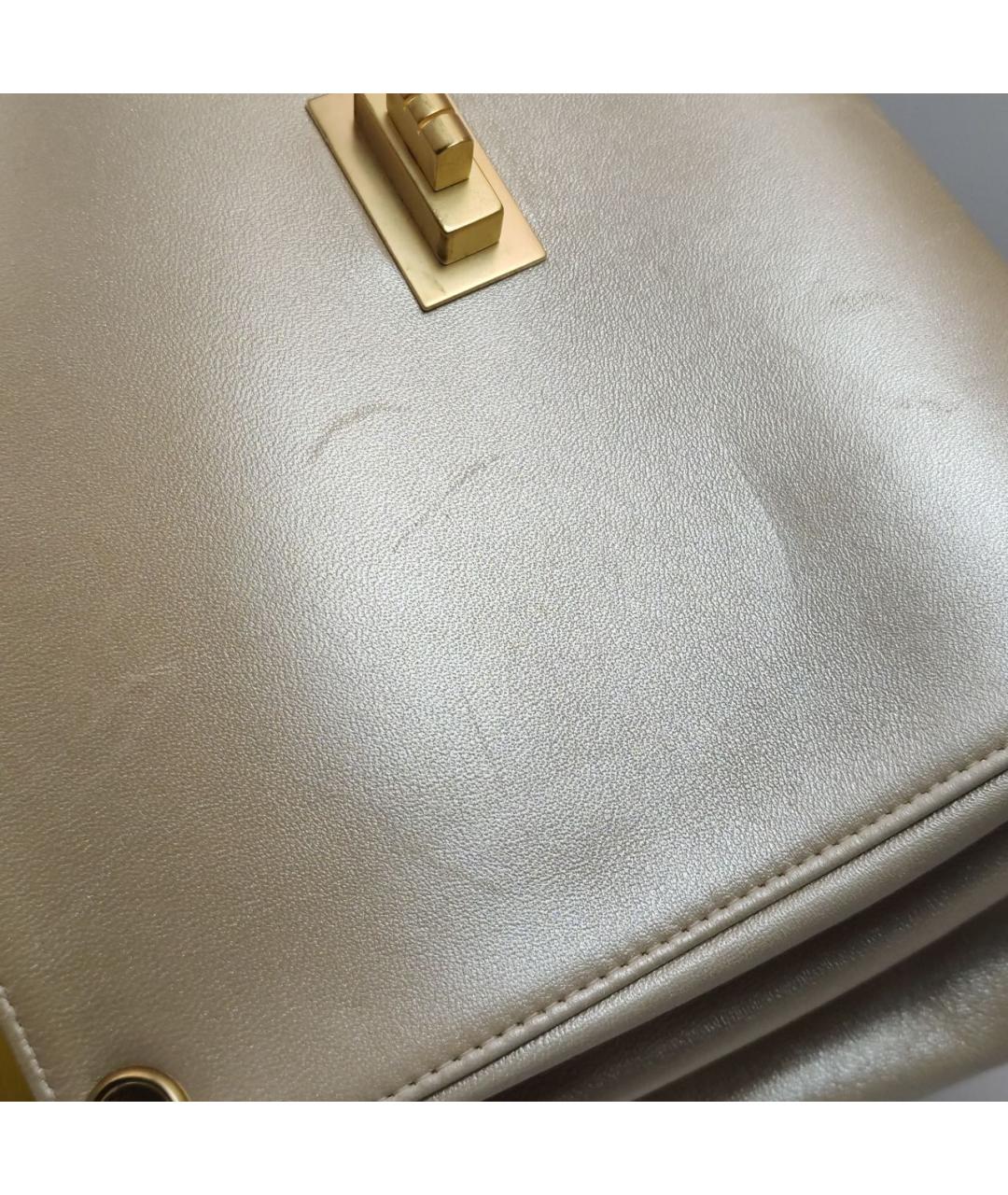 CHANEL Бежевая кожаная сумка через плечо, фото 8