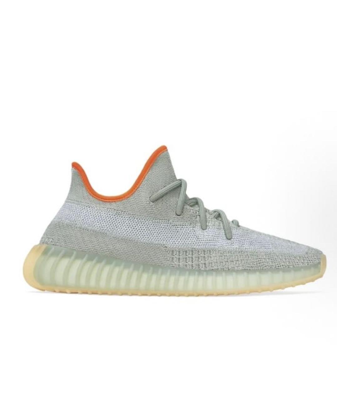 ADIDAS YEEZY Зеленые текстильные кроссовки, фото 5