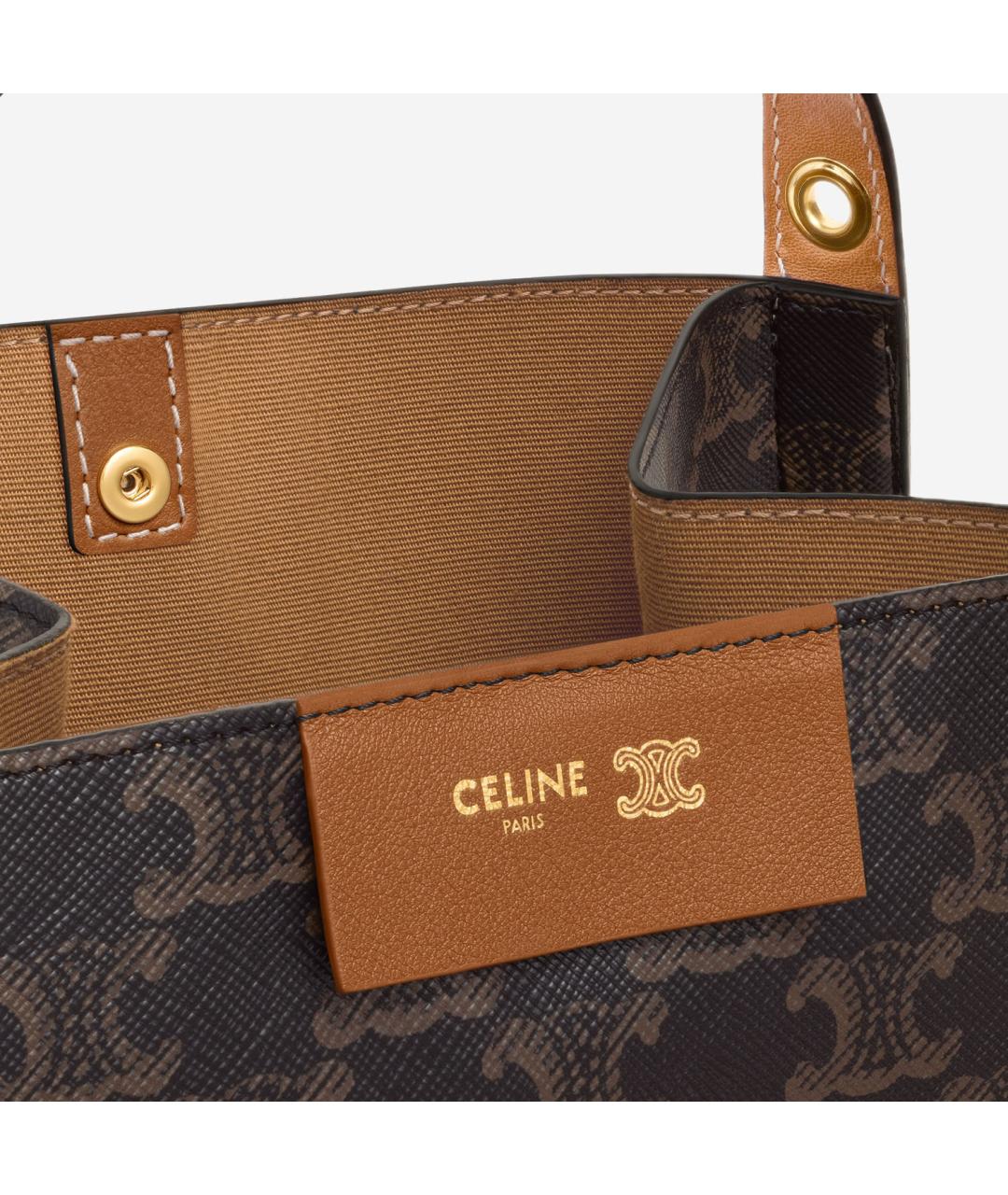 CELINE Коричневая сумка тоут из искусственной кожи, фото 3