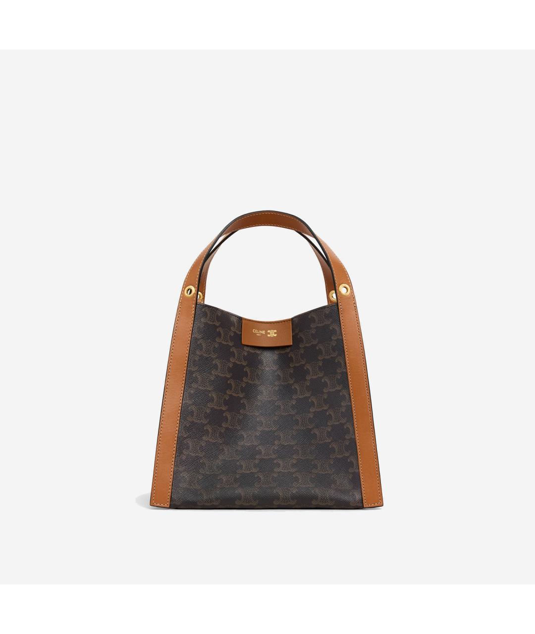 CELINE Коричневая сумка тоут из искусственной кожи, фото 4