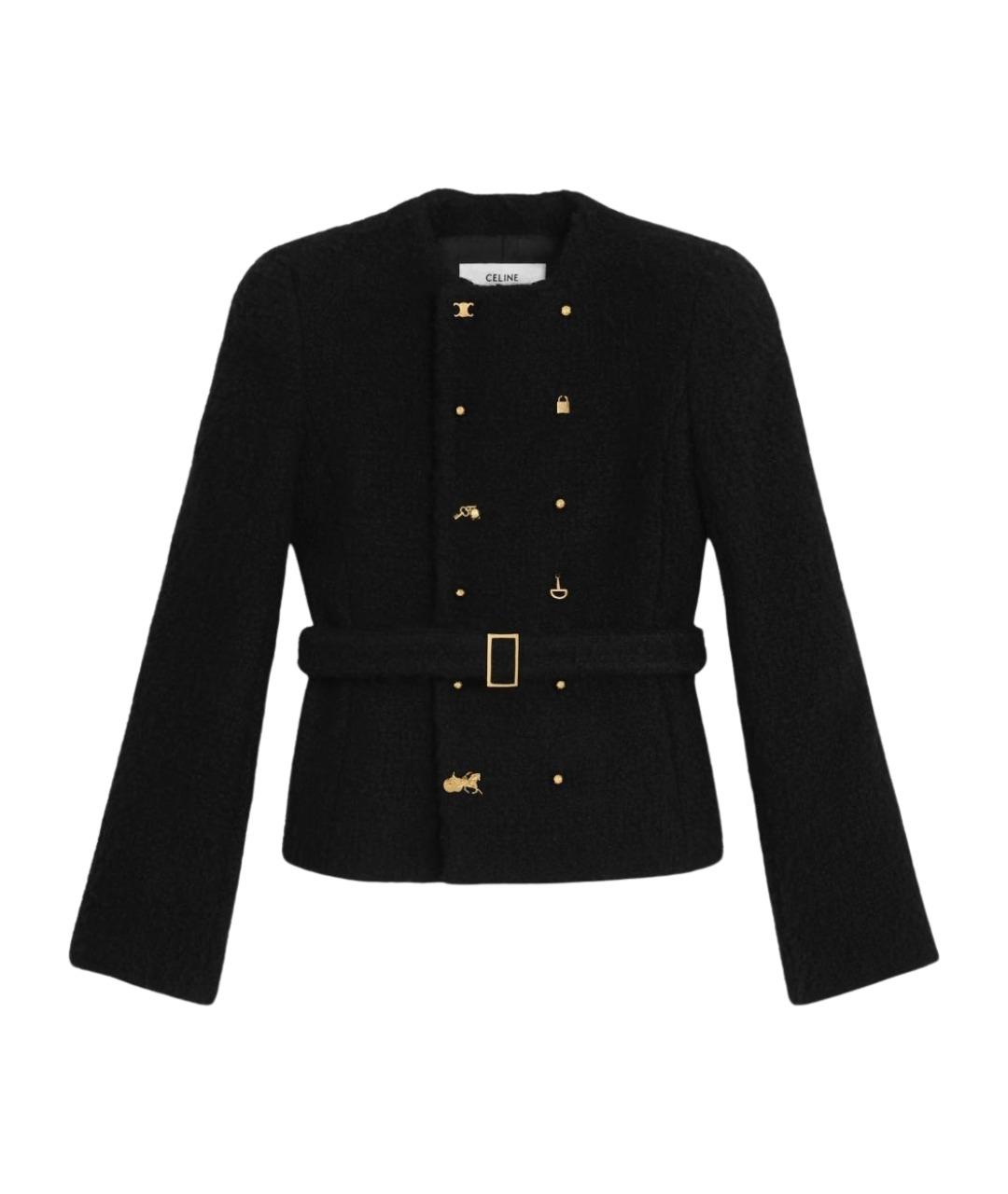 CELINE Черный кашемировый жакет/пиджак, фото 1