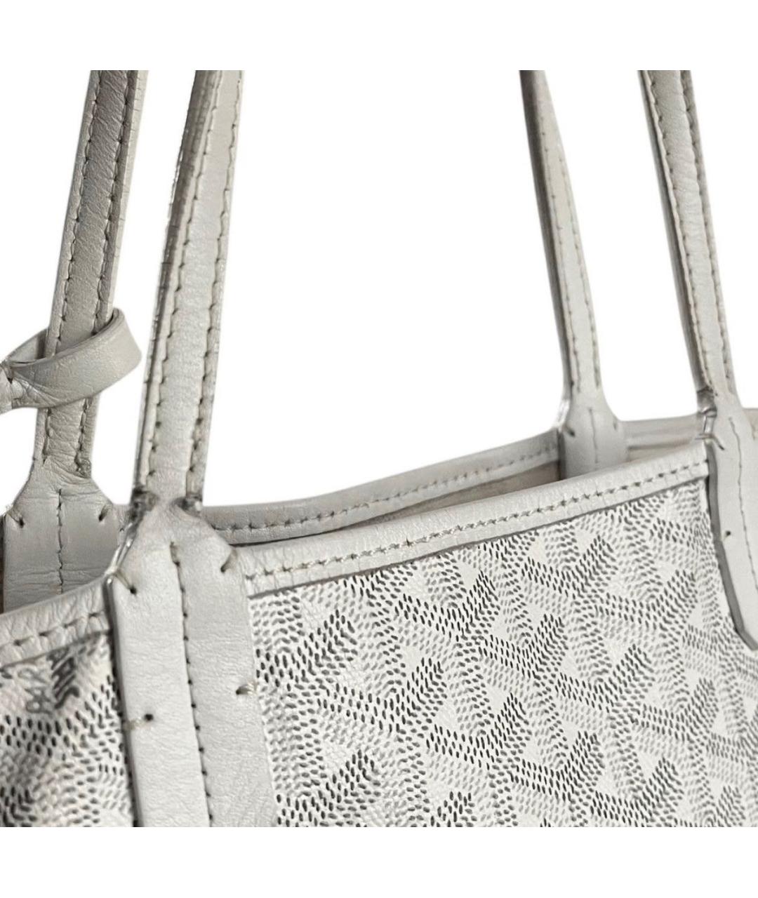 GOYARD Белая кожаная сумка тоут, фото 7