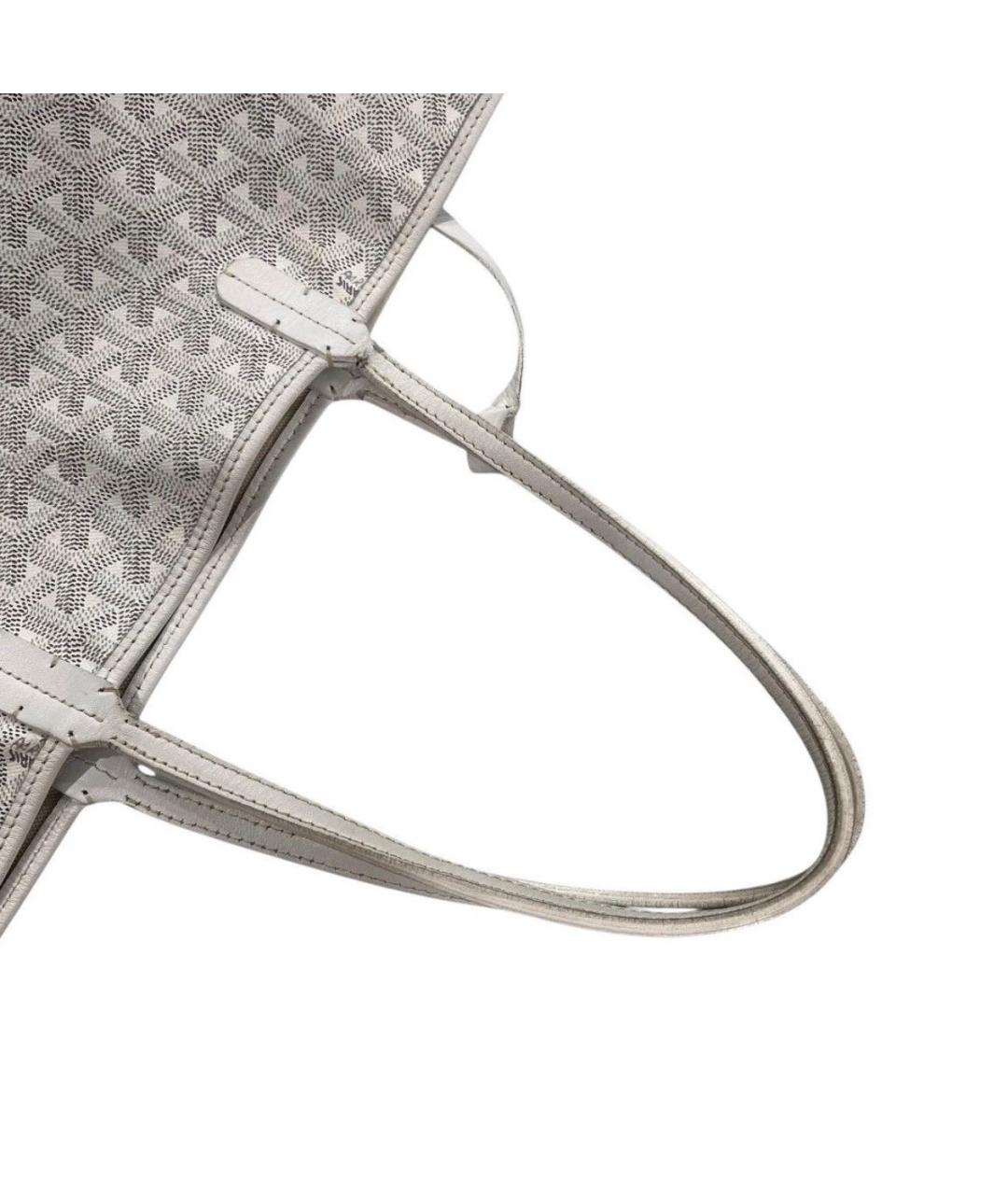 GOYARD Белая кожаная сумка тоут, фото 5