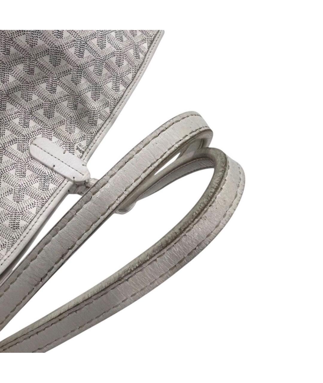 GOYARD Белая кожаная сумка тоут, фото 6