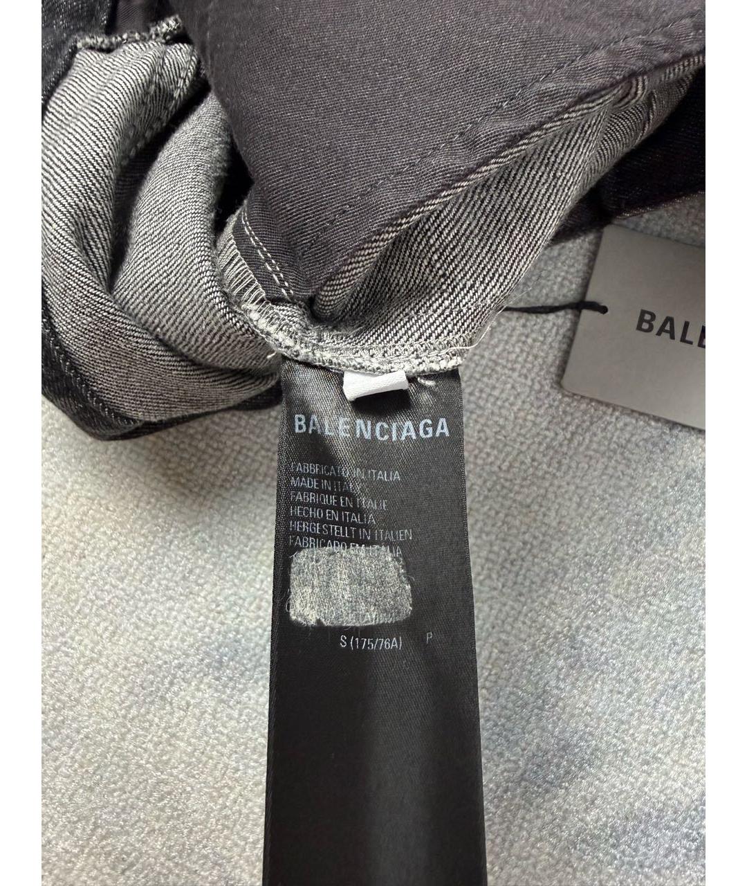 BALENCIAGA Антрацитовые хлопковые прямые джинсы, фото 7