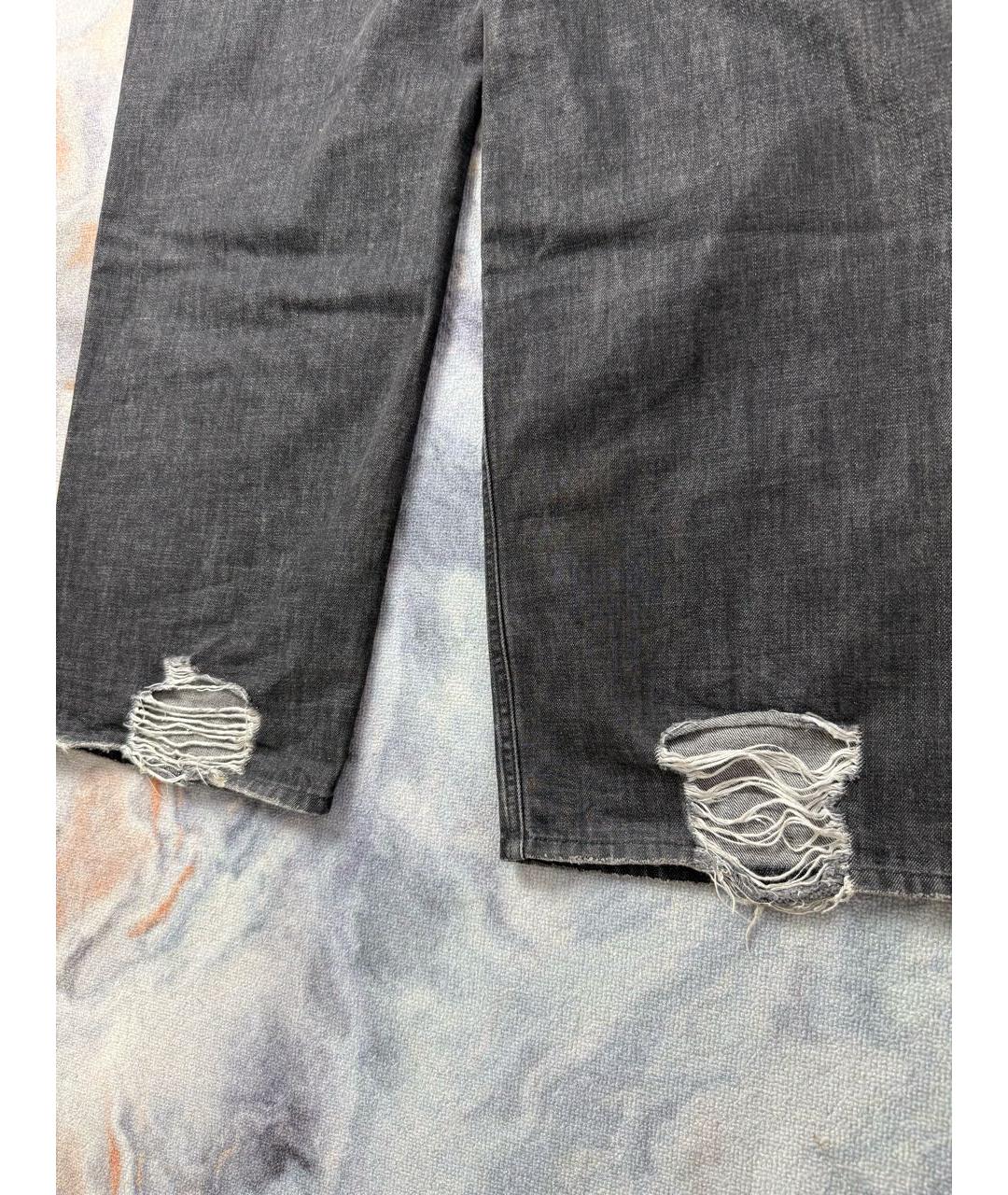 BALENCIAGA Антрацитовые хлопковые прямые джинсы, фото 5