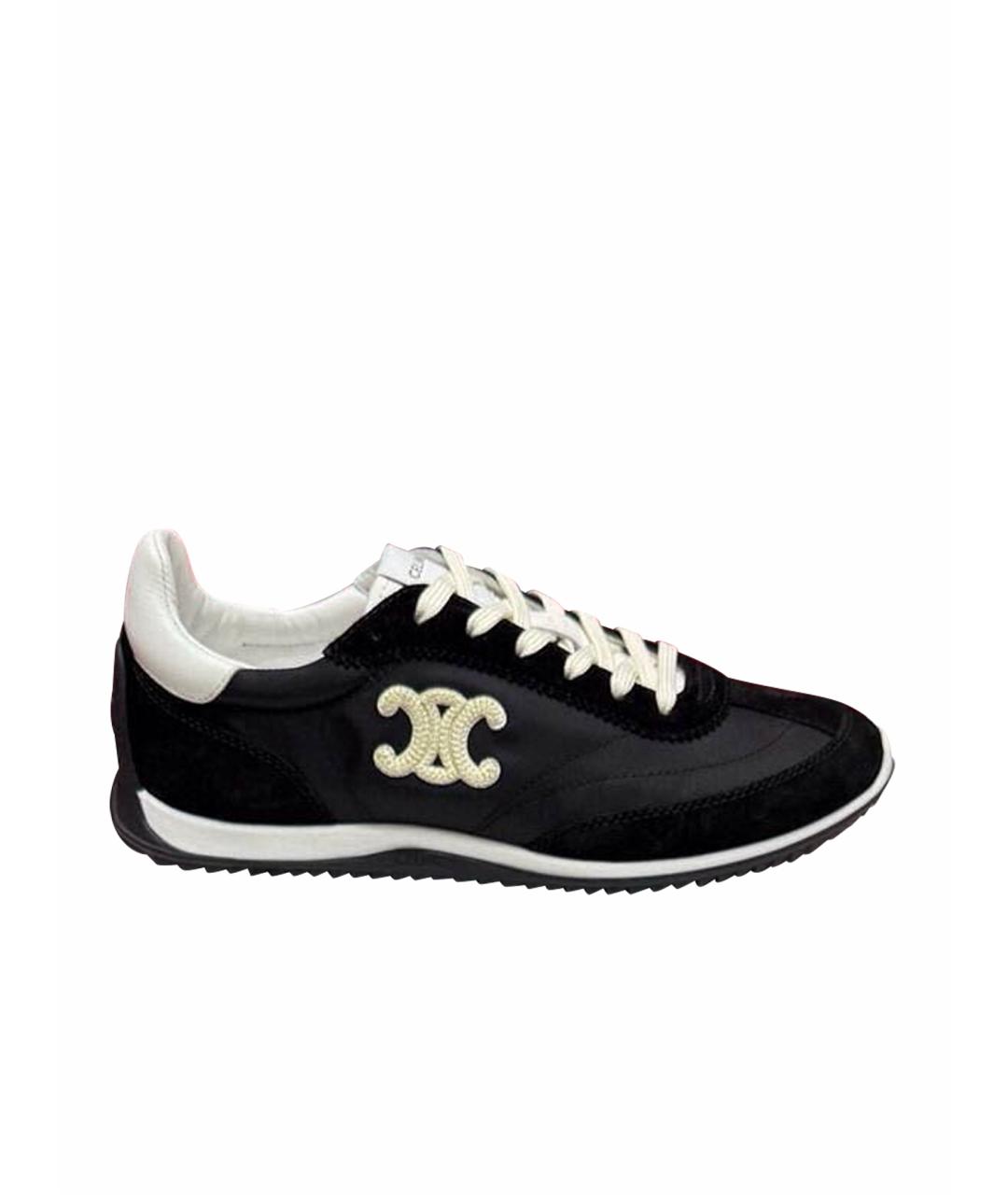 CELINE Черные текстильные кроссовки, фото 1