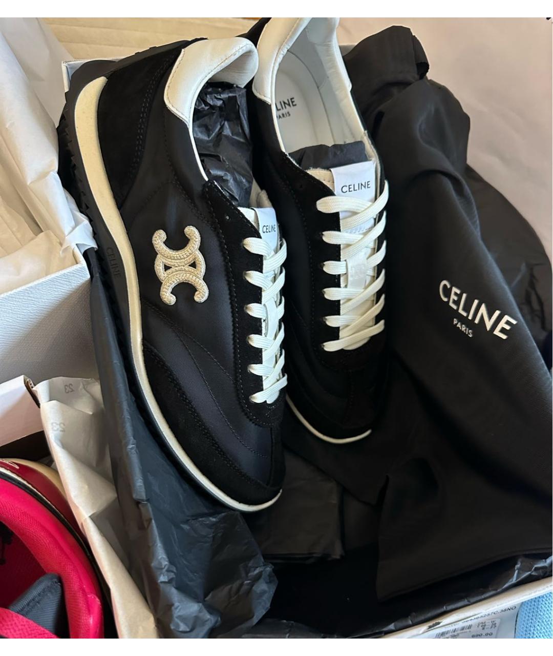 CELINE Черные текстильные кроссовки, фото 2