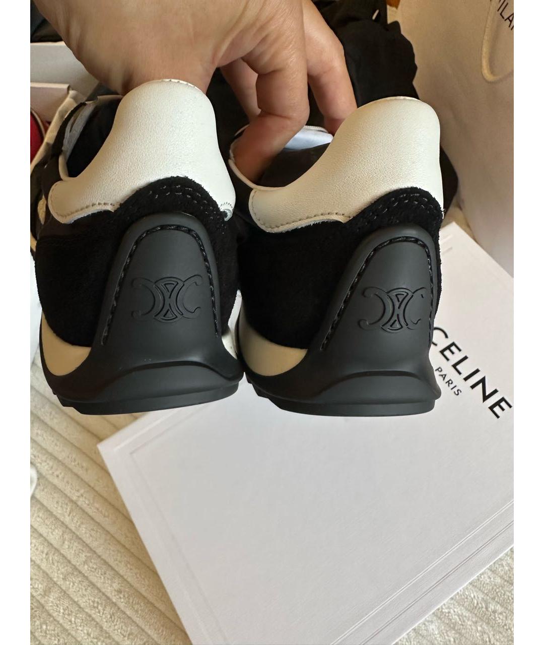 CELINE Черные текстильные кроссовки, фото 4