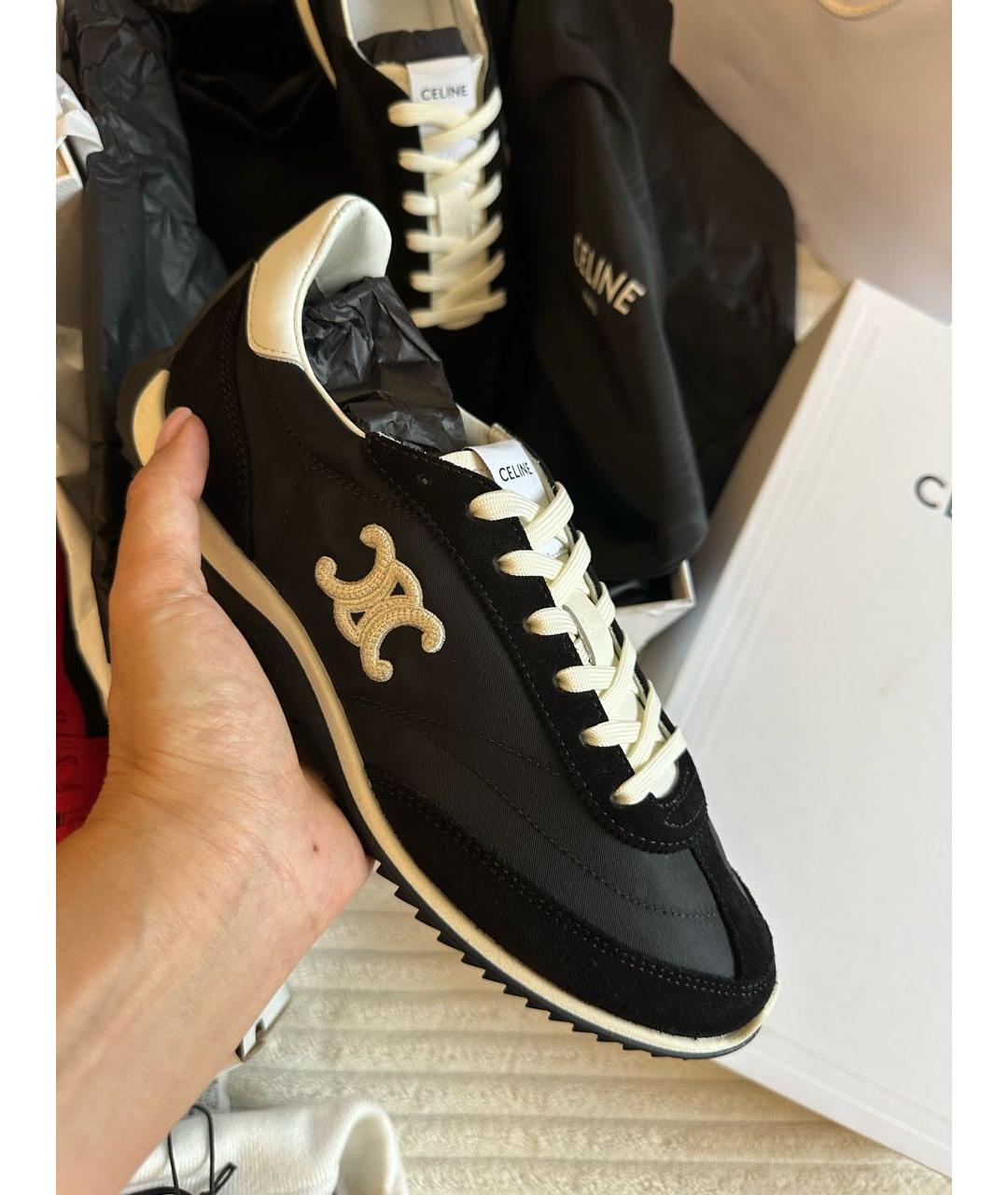 CELINE Черные текстильные кроссовки, фото 6
