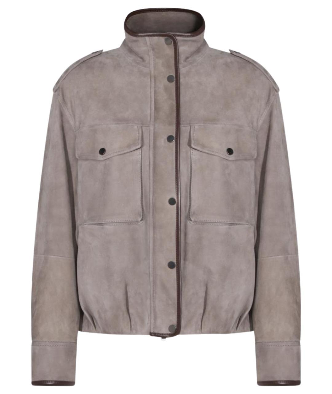 BRUNELLO CUCINELLI Бежевая замшевая куртка, фото 1