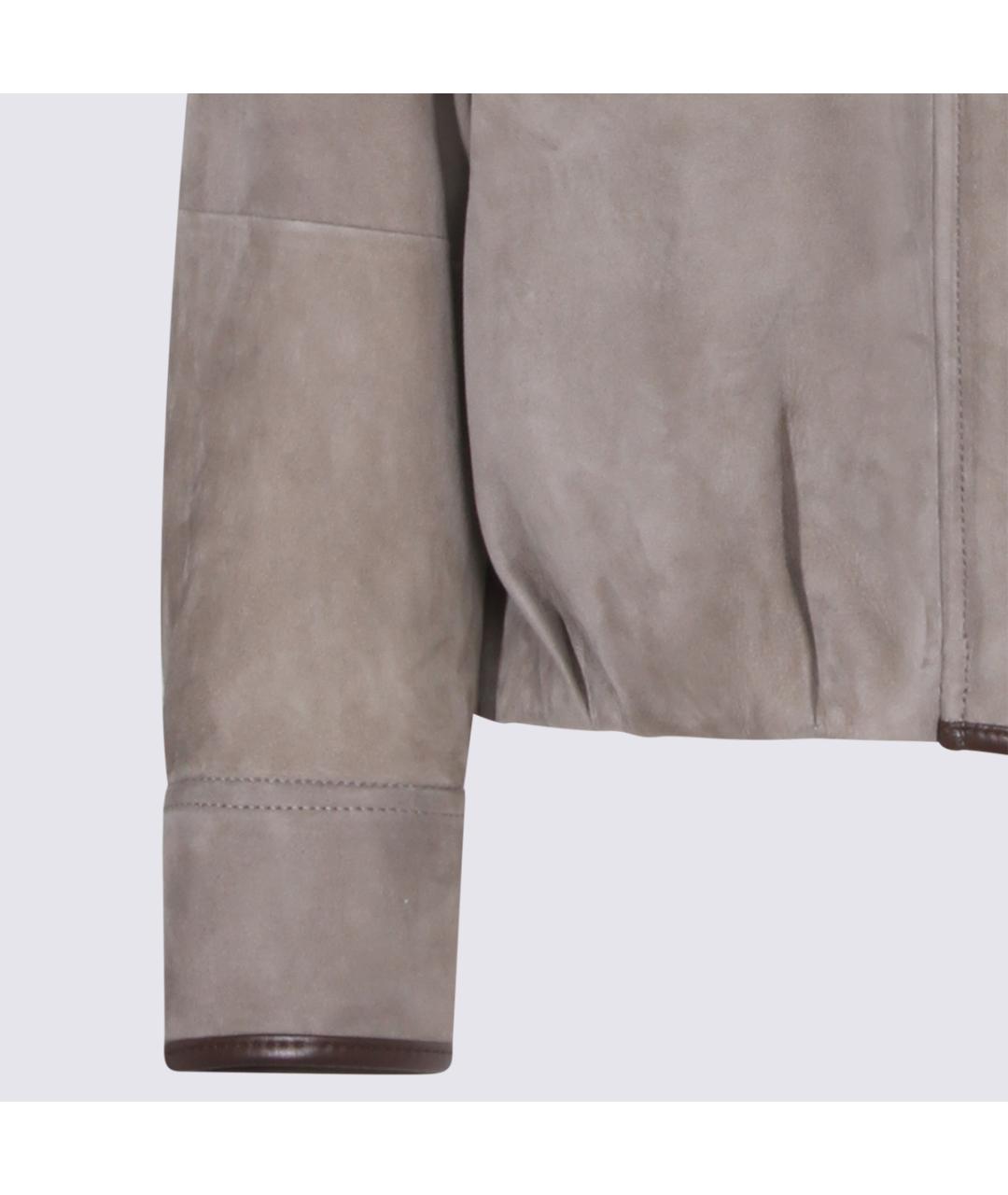 BRUNELLO CUCINELLI Бежевая замшевая куртка, фото 4