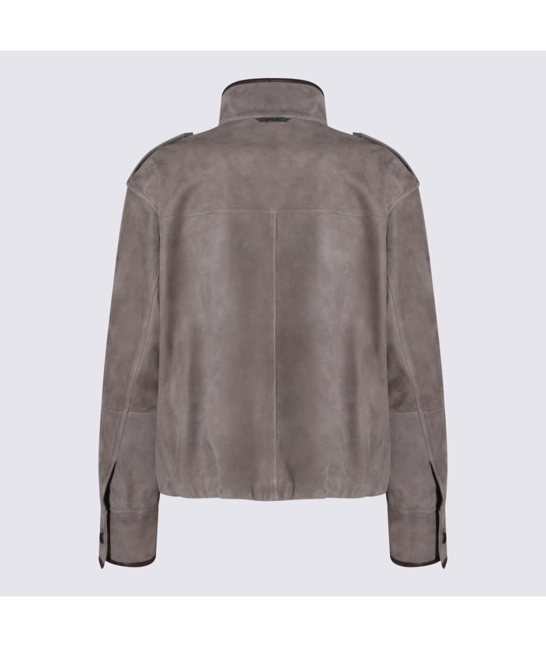 BRUNELLO CUCINELLI Бежевая замшевая куртка, фото 2