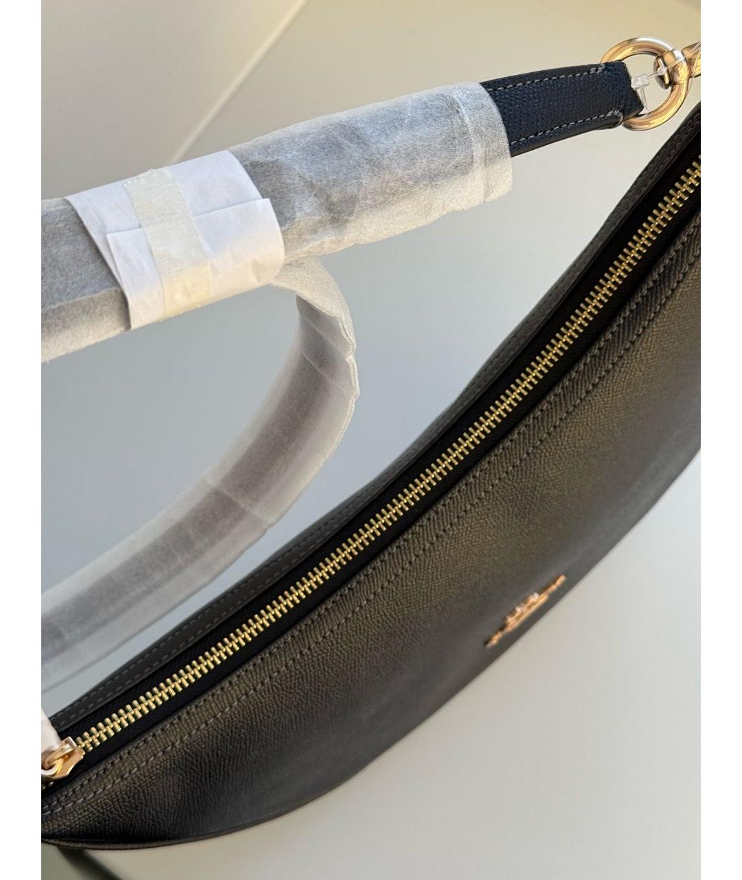 COACH Черная кожаная сумка через плечо, фото 5