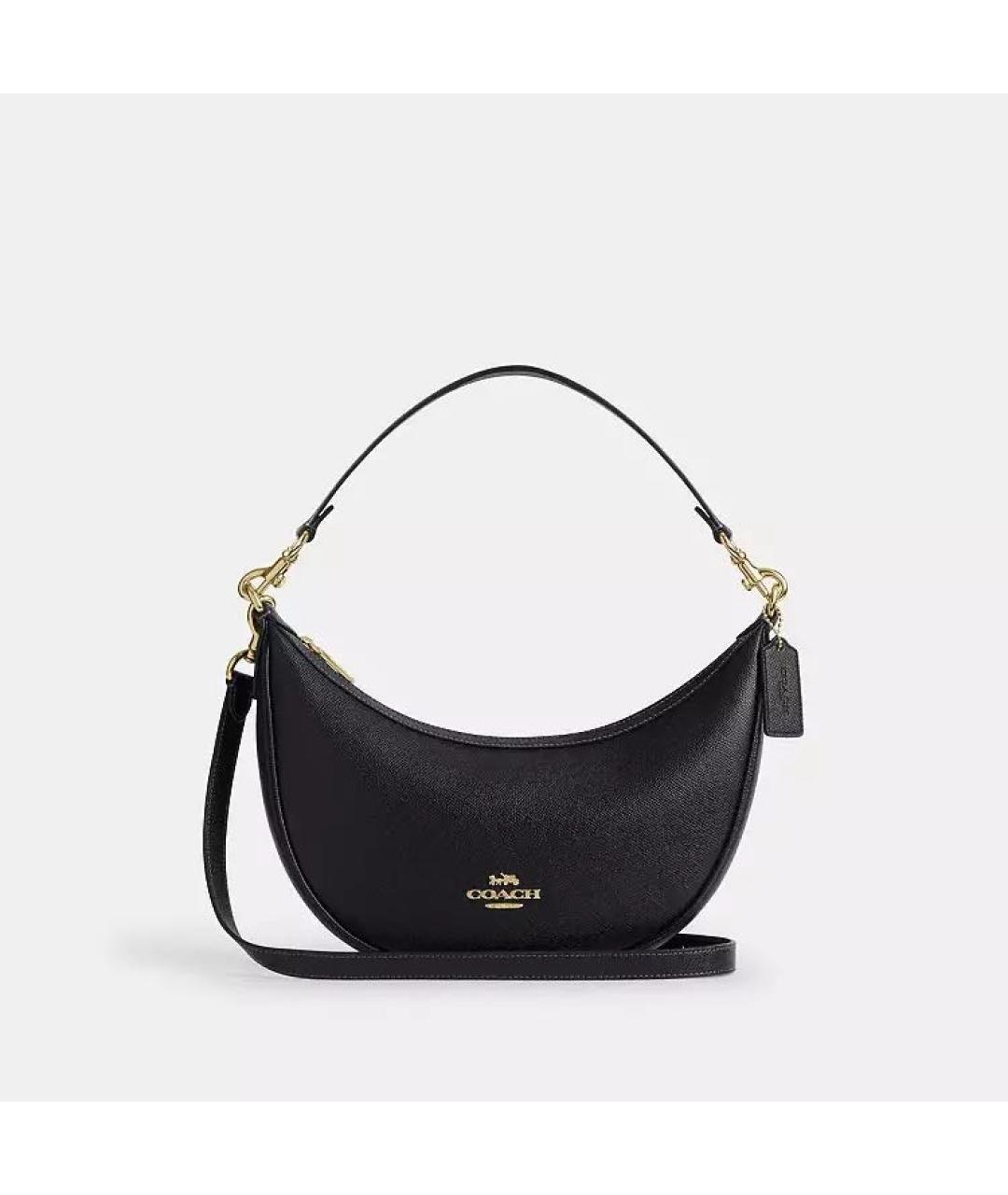 COACH Черная кожаная сумка через плечо, фото 9