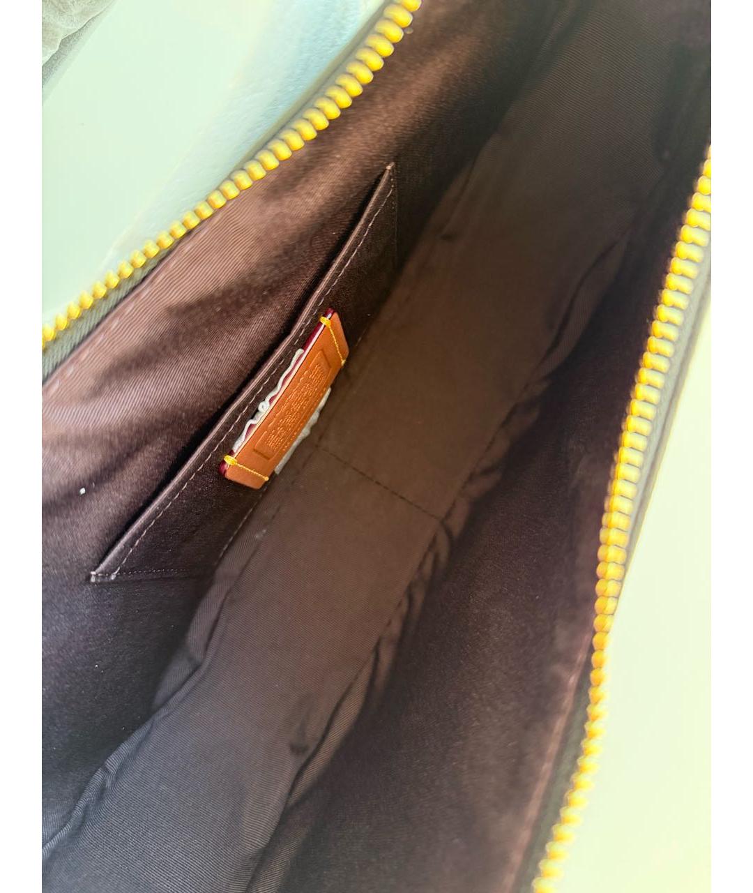 COACH Черная кожаная сумка через плечо, фото 4