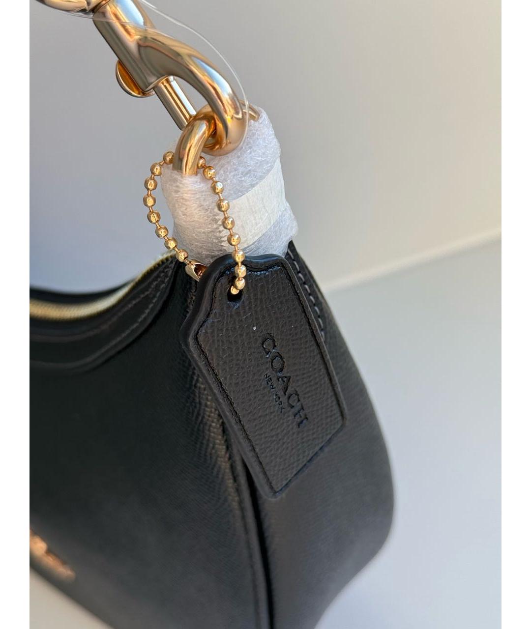 COACH Черная кожаная сумка через плечо, фото 8